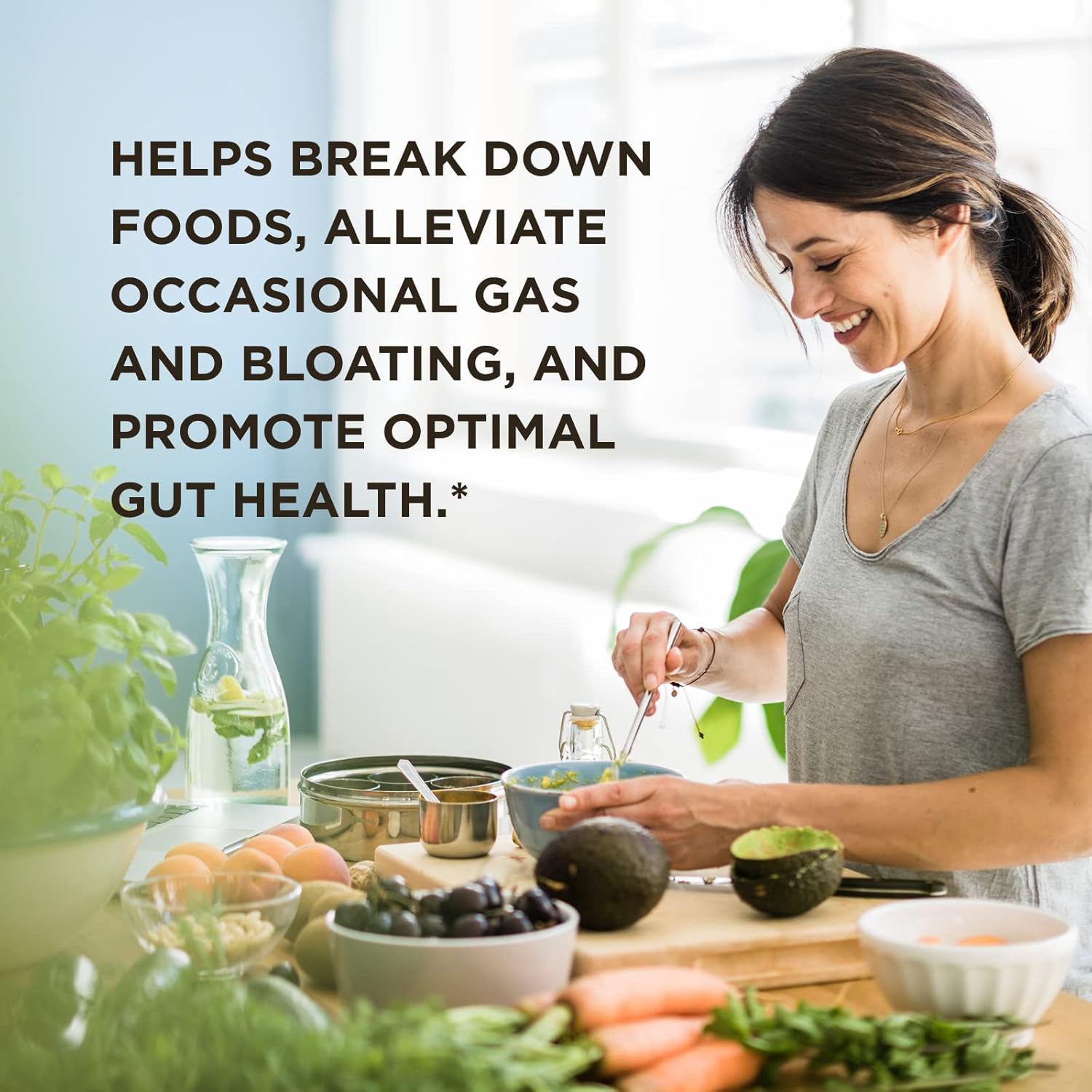 Solgar Probi Plus Enzyme Complex - 30 Capsules, 20 Billion CFU Probiotic & Enzymes - Daily Supplement for Gas & Bloating Relief - Non-GMO & Dairy Free, 30 Servings