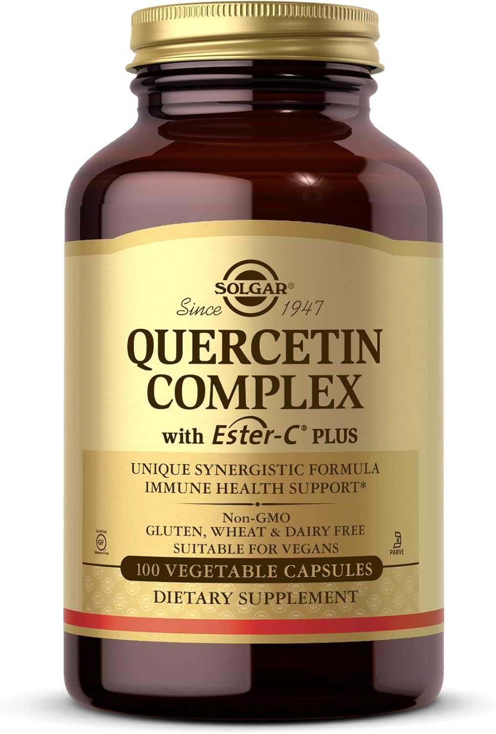 Solgar Quercetin Complex with EsterC Plus Capsules - Immune Health Support, Antioxidant, Vitamin C, NonGMO, Vegan, Gluten Free - 100 Count
