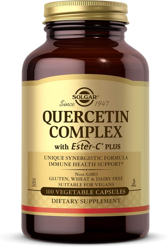 Solgar Quercetin Complex with EsterC Plus Capsules - Immune Health Support, Antioxidant, Vitamin C, NonGMO, Vegan, Gluten Free - 100 Count