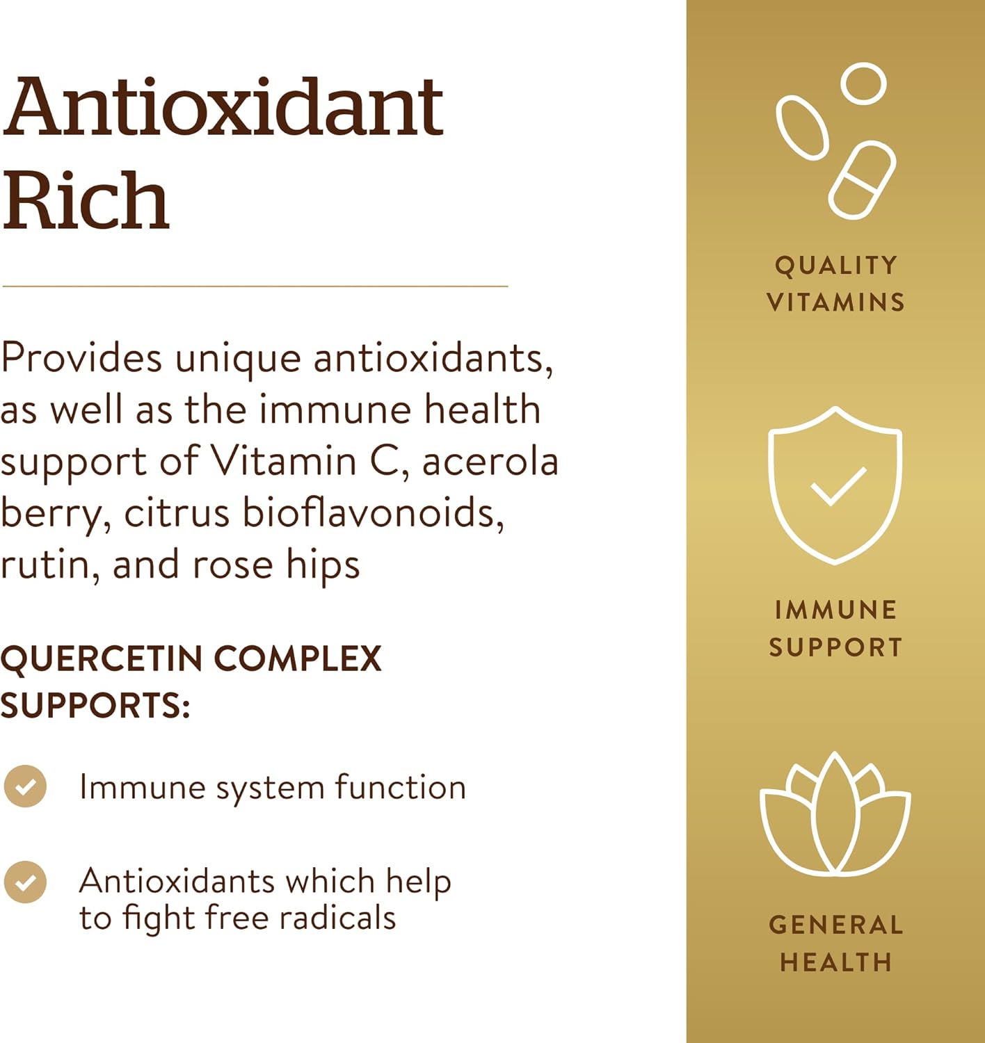 Solgar Quercetin Complex with EsterC Plus Capsules - Immune Health Support, Antioxidant, Vitamin C, NonGMO, Vegan, Gluten Free - 100 Count