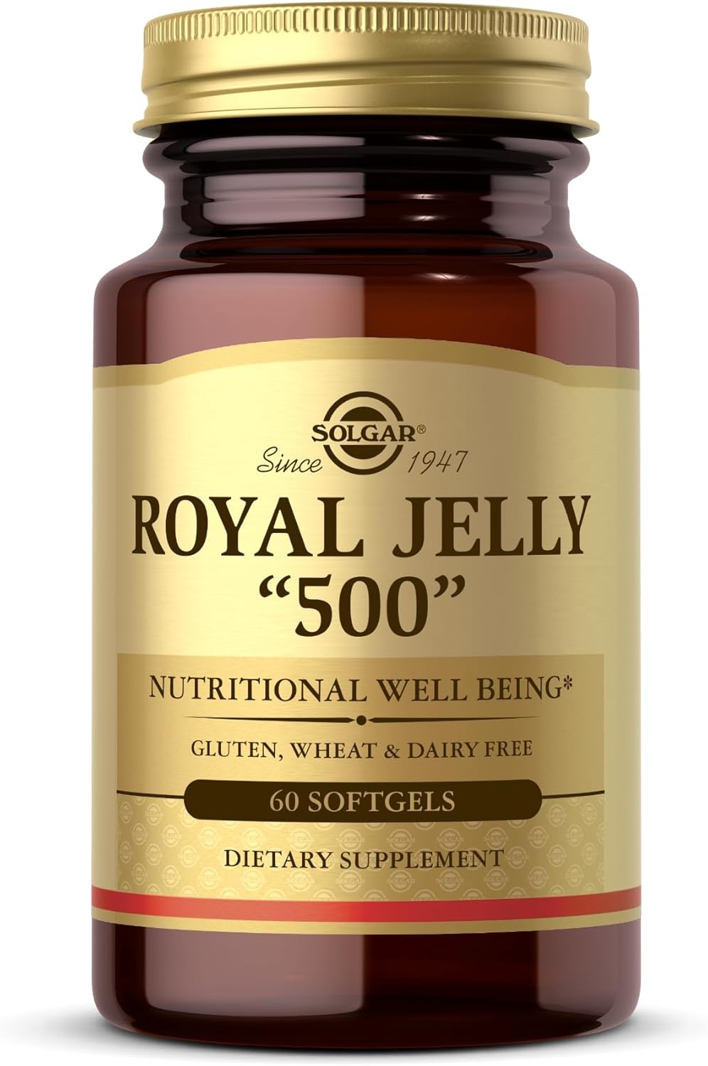 Solgar Royal Jelly "500" Softgels - 60 Count, Gluten-Free, Dairy-Free - 60 Servings