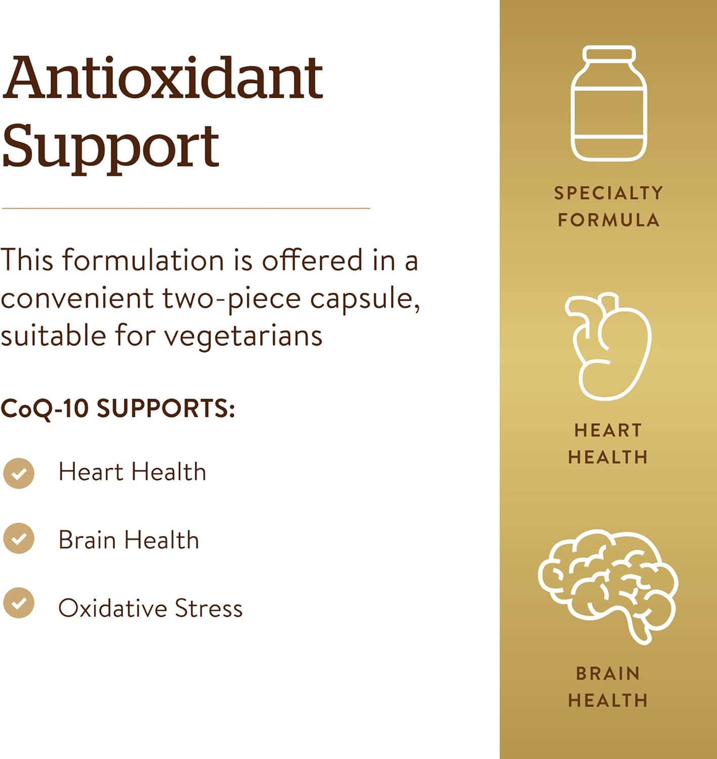 Solgar Vegetarian CoQ-10 200 mg Capsules - Heart Healthy Antioxidant Supplement - Vegan, Gluten Free, Dairy Free, Kosher - 30 Servings