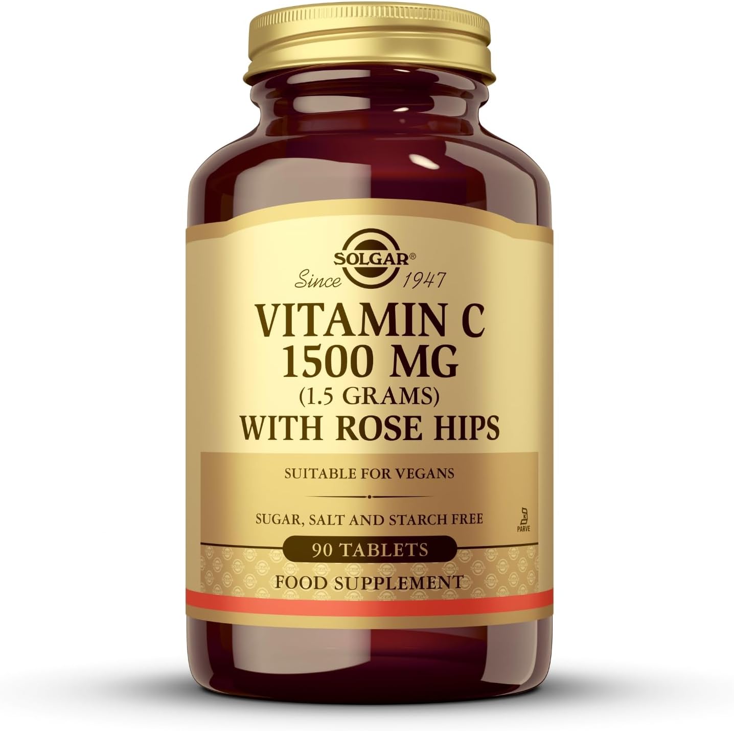 Solgar Vitamin C 1500mg Tablets with Rose Hips - Antioxidant & Immune Support - Non-GMO, Vegan, Gluten Free - 90 Servings