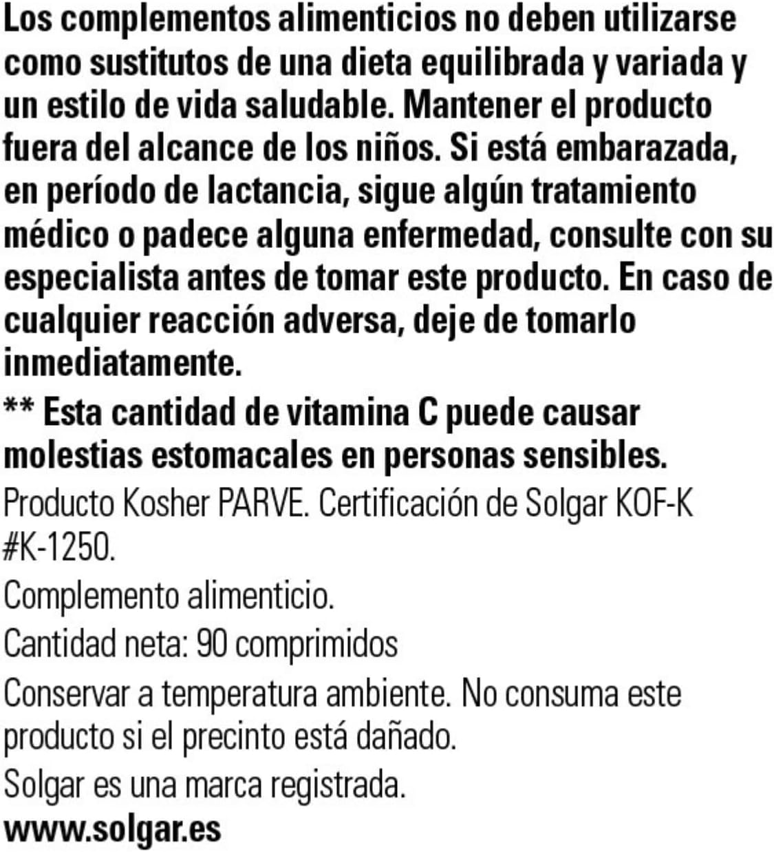 Solgar Vitamin C 1500mg Tablets with Rose Hips - Antioxidant & Immune Support - Non-GMO, Vegan, Gluten Free - 90 Servings