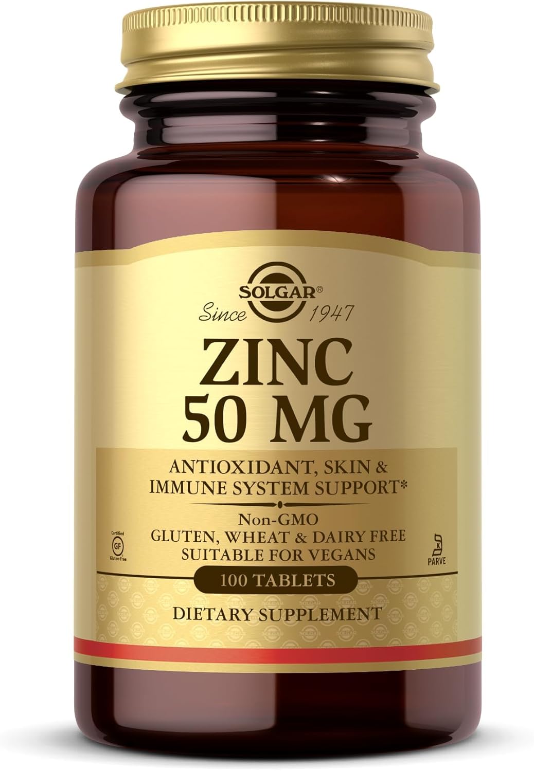 Solgar Zinc 50 Mg Tablets - High Potency Immune Support Supplement