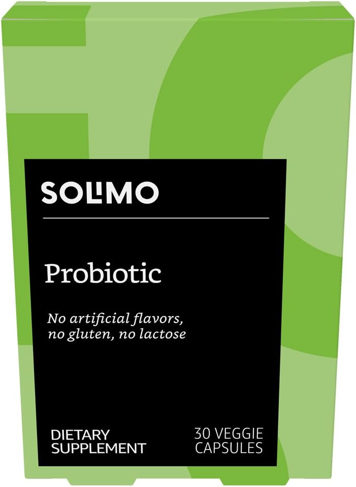 Solimo Probiotic with 10 Billion CFU Lactobacillus Rhamnosus - 30 Veggie Capsules, 1 Month Supply