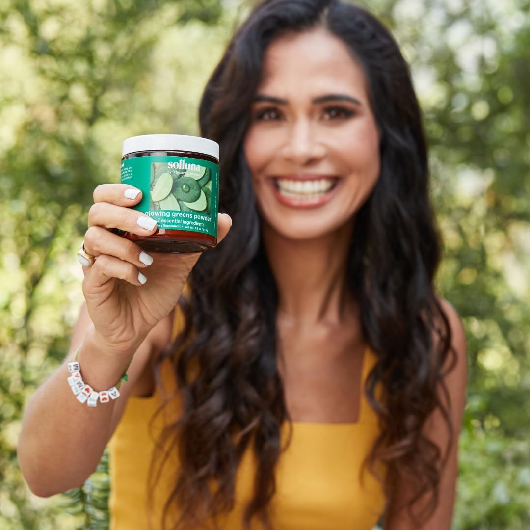 Solluna Glowing Greens Powder: Vegan Superfood for Energy, Mood, Immune Support, Antioxidants, Vitamins, Minerals