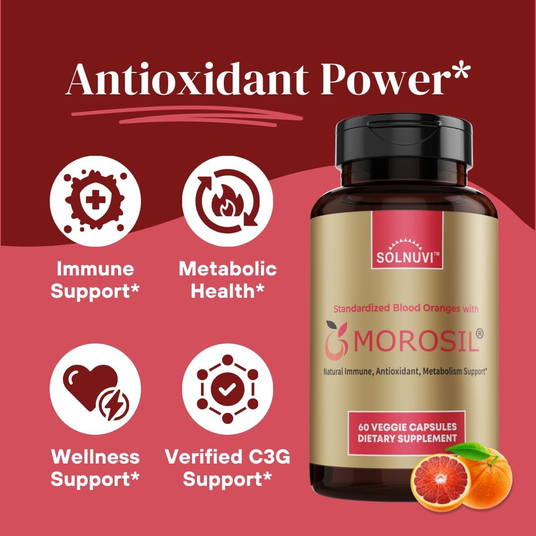 SOLNUVI All in One C3G Bundle - Morosil & Resveratrol Complex with Cognigrape Red Grape Extract - Metabolism, Brain Health, Wellness - Non-GMO, Gluten-Free, Vegan Supplement