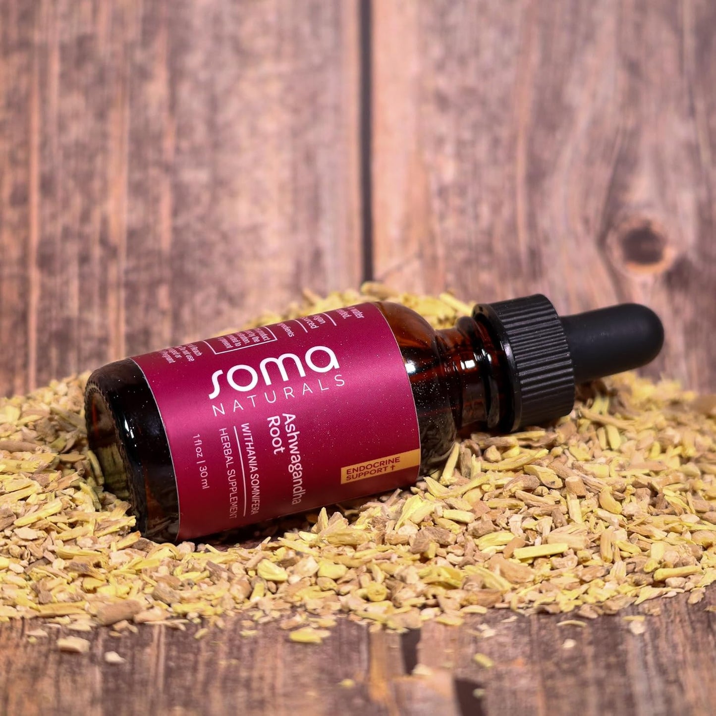 Soma Naturals Ashwagandha Root Extract - Extra Strength Adaptogen Drops for Calm, Focus, Mood, Energy - Non-GMO, Gluten-Free - 1fl oz