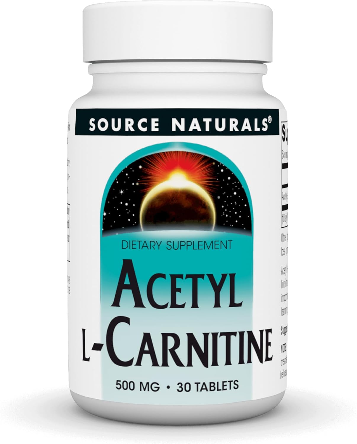 Source Naturals Acetyl L-Carnitine Tablets, 500mg - Supports Cognitive Function - 30 Count