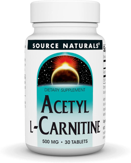 Source Naturals Acetyl L-Carnitine Tablets, 500mg - Supports Cognitive Function - 30 Count
