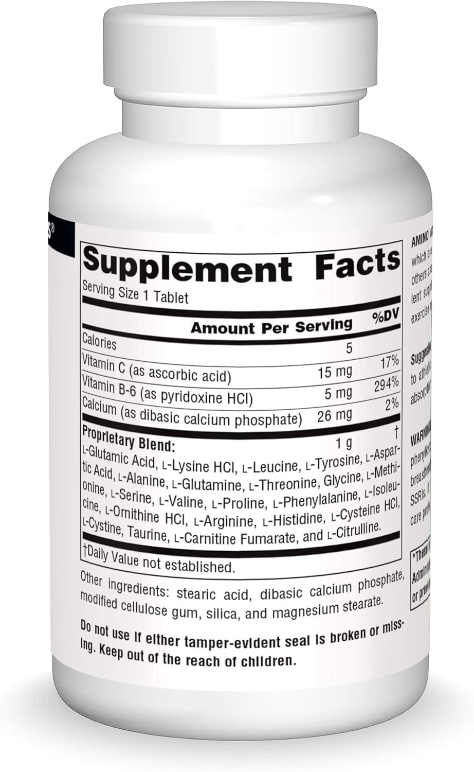 Source Naturals Amino Athlete Supplement - 100 Tablets, 23 Free Form Amino Acids for Athletes