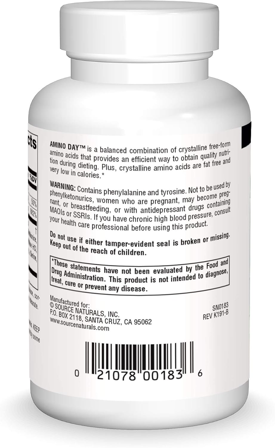 Source Naturals Amino Day Tablets - 20 Free Form Amino Acids for Quality Dieting Support - 60 Count