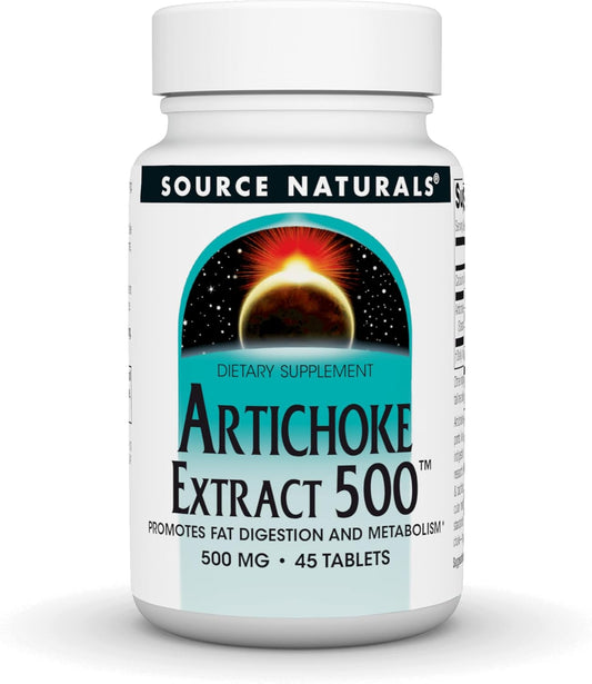 Source Naturals Artichoke Extract 500 Tablet, 45 Count - Supports Digestive Health and Liver Function