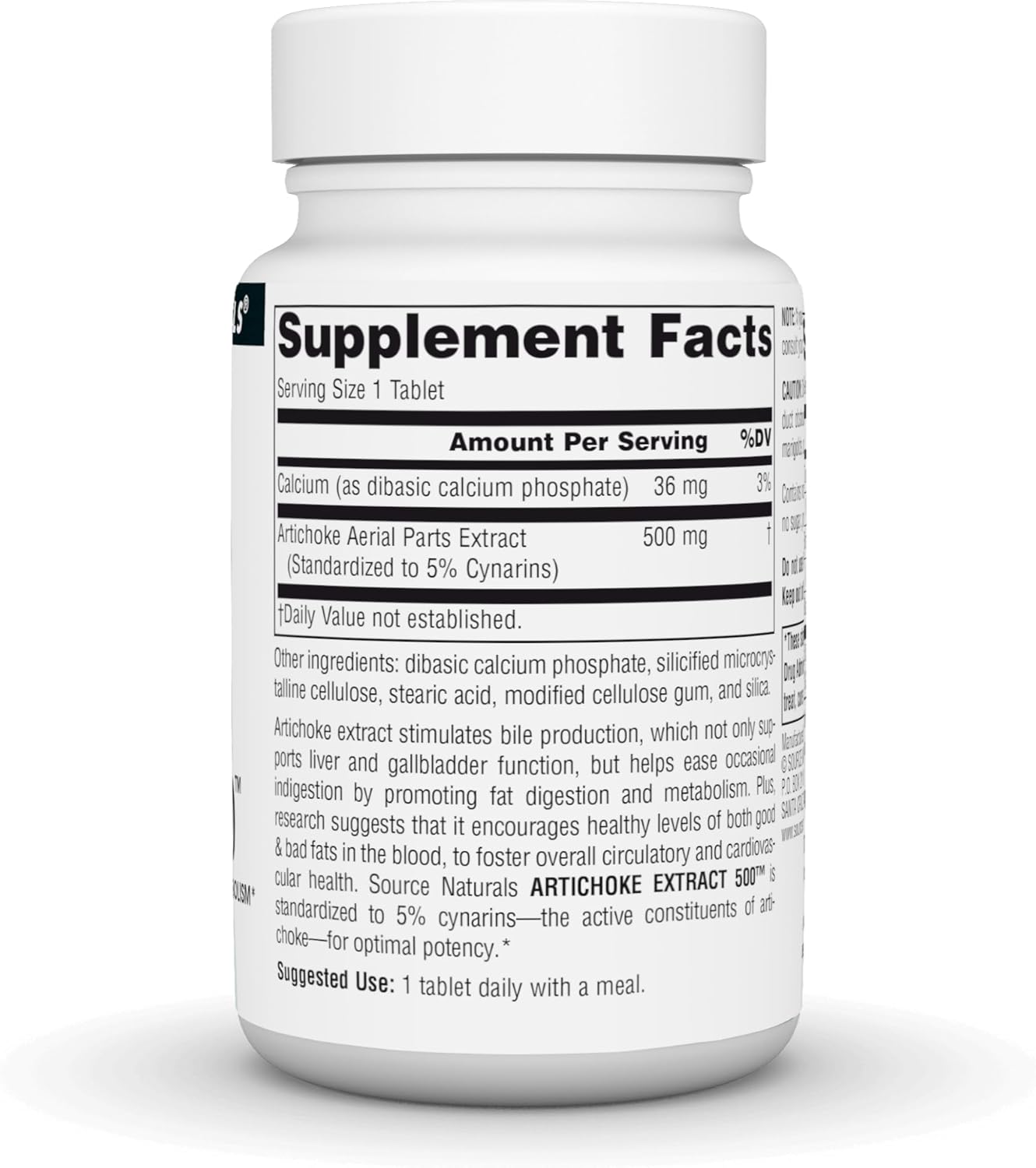 Source Naturals Artichoke Extract 500 Tablet, 45 Count - Supports Digestive Health and Liver Function