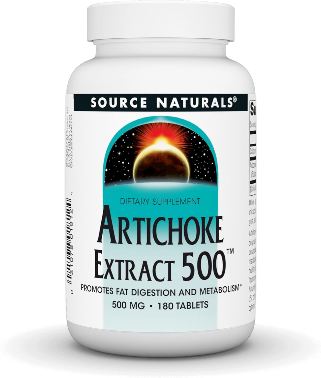 Source Naturals Artichoke Extract 500mg - 180 Tablets for Digestive Support and Liver Health