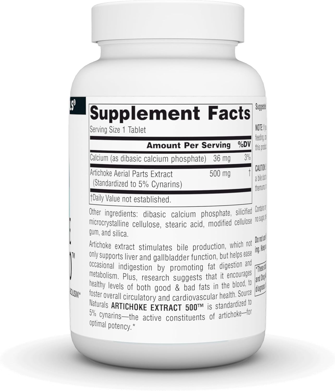 Source Naturals Artichoke Extract 500mg - 180 Tablets for Digestive Support and Liver Health