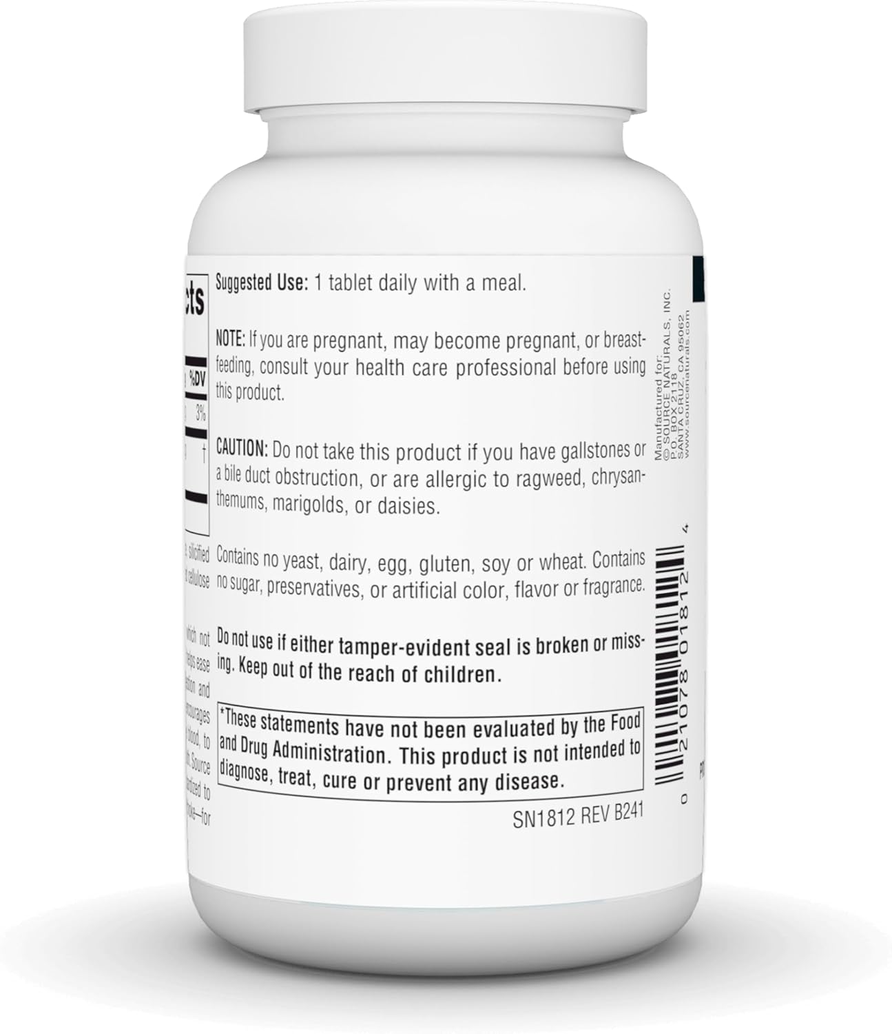 Source Naturals Artichoke Extract 500mg - 180 Tablets for Digestive Support and Liver Health