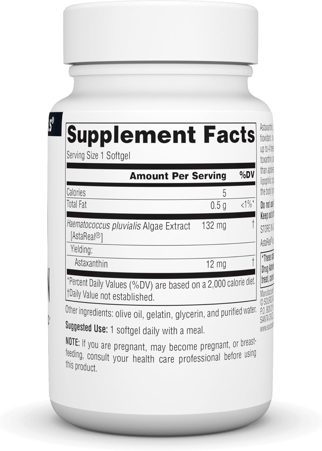 Source Naturals Astaxanthin, Antioxidant Carotenoid, 12mg - 60 Softgels