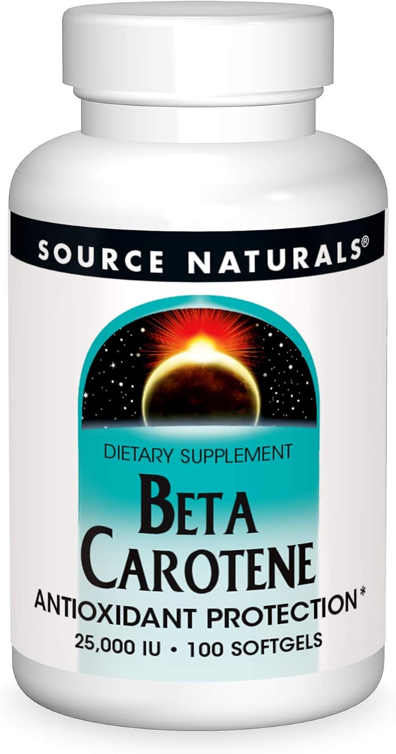 Source Naturals Beta Carotene 25000 IU Softgels for Antioxidant Protection and Vitamin A Conversion