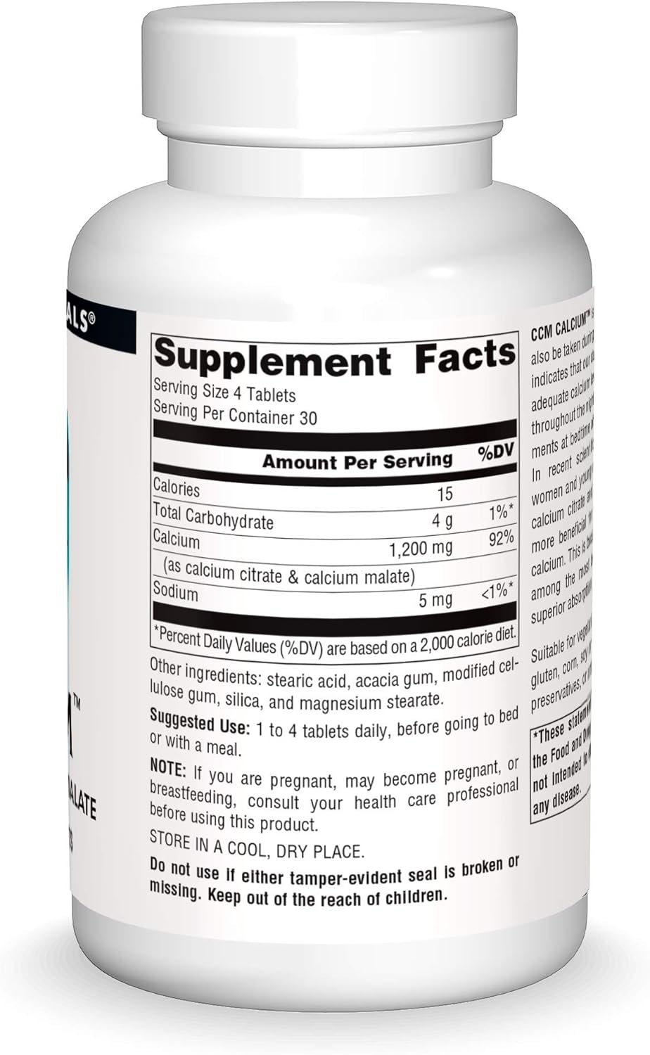 Source Naturals Citrate Malate Calcium Supplement - 120 Tablets