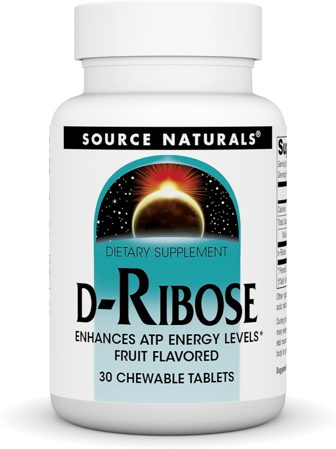 Source Naturals D-Ribose 1000 Mg Fruit Wafer - 30 Count, Energy Support Supplement