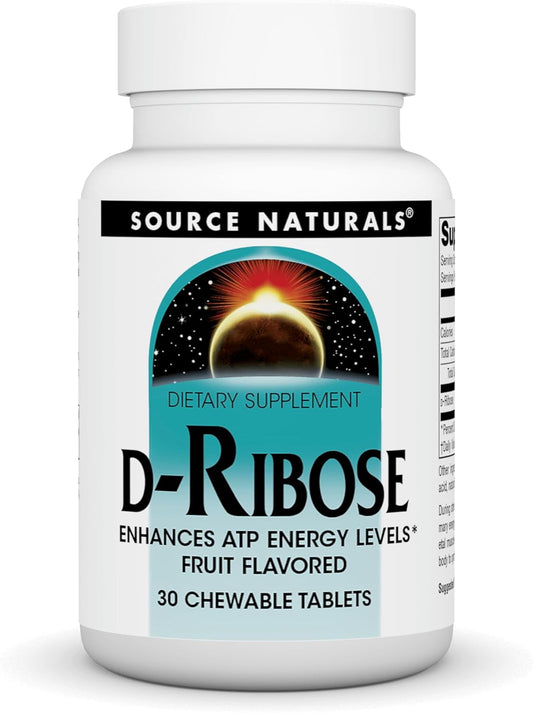 Source Naturals D-Ribose 1000 Mg Fruit Wafer - 30 Count, Energy Support Supplement