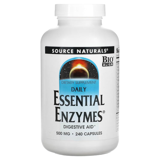Source Naturals Essential Enzymes 500mg - Digestive Health Supplement with Immune System Support - 120 VegiCaps