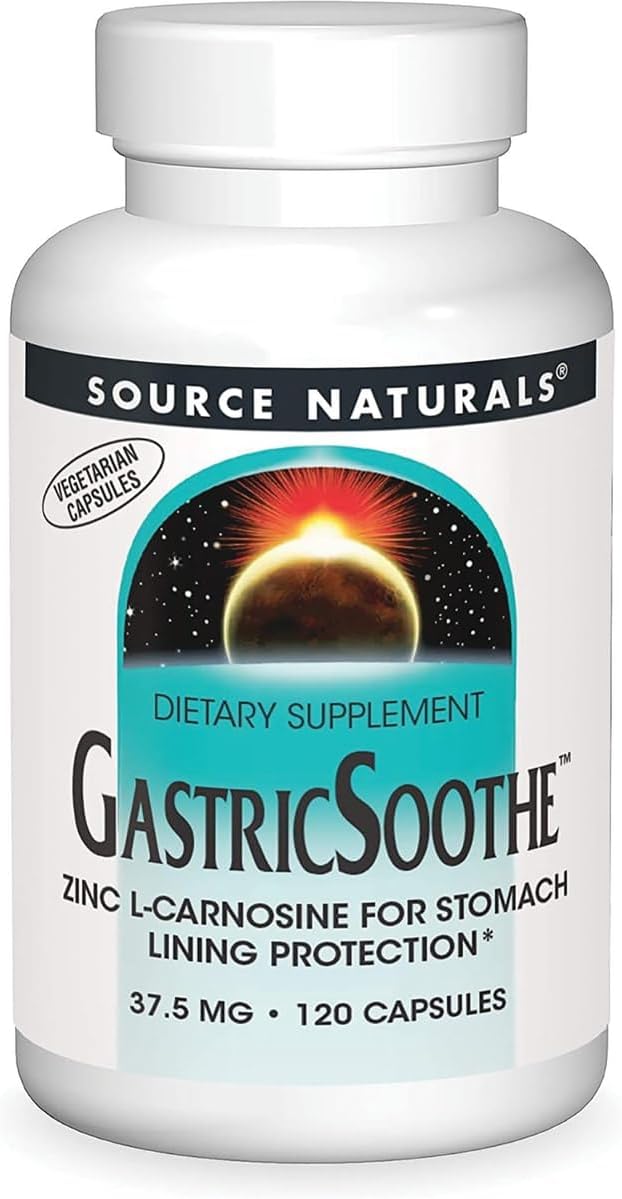 Source Naturals Gastricsoothe with 37.5mg Zinc L-Carnosine - 120 Vegetarian Capsules