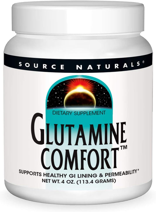 Source Naturals Glutamine Comfort Powder - Promotes Digestive Health and Gut Lining Support - 4 oz