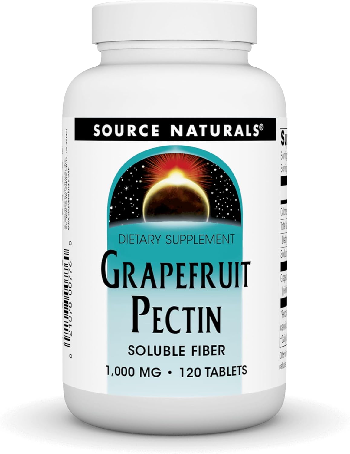 Source Naturals Grapefruit Pectin Tablets - 1000mg Soluble Fiber Dietary Supplement - 120 Count