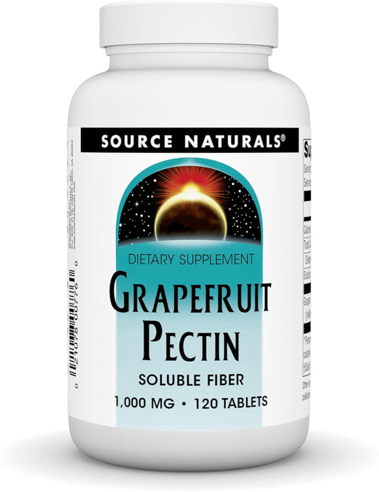 Source Naturals Grapefruit Pectin Tablets - 1000mg Soluble Fiber Dietary Supplement - 120 Count