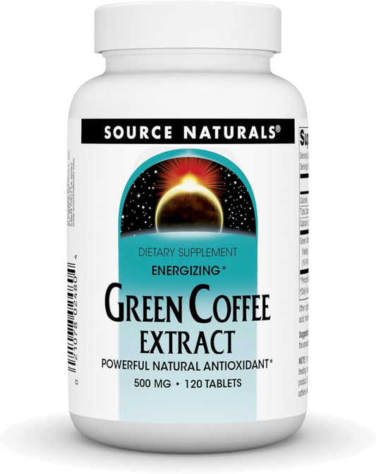 Source Naturals Green Coffee Extract 500mg - 120 Tablets, Natural Antioxidant for Energy Boost and Health