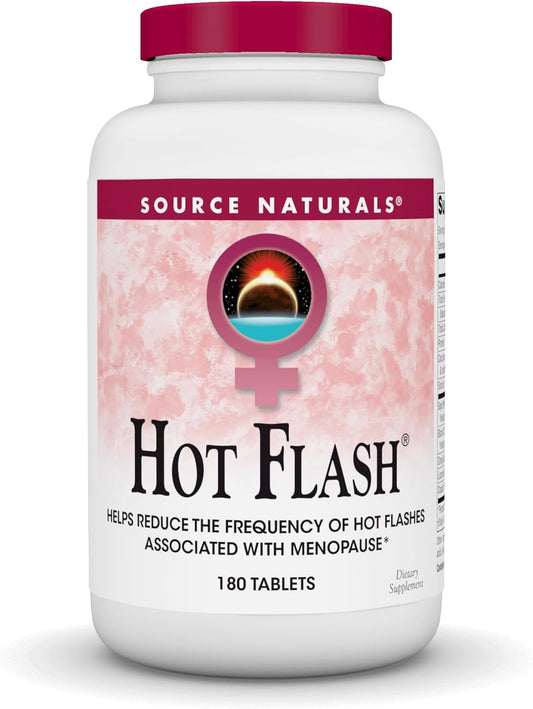 Source Naturals Hot Flash Tablets - Reduces Menopausal Hot Flashes, Non-GMO Soy - 180 Tablets