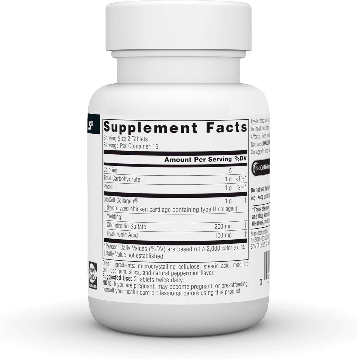 Source Naturals Hyaluronic Acid 50mg Tablets - 30 Count Bottle