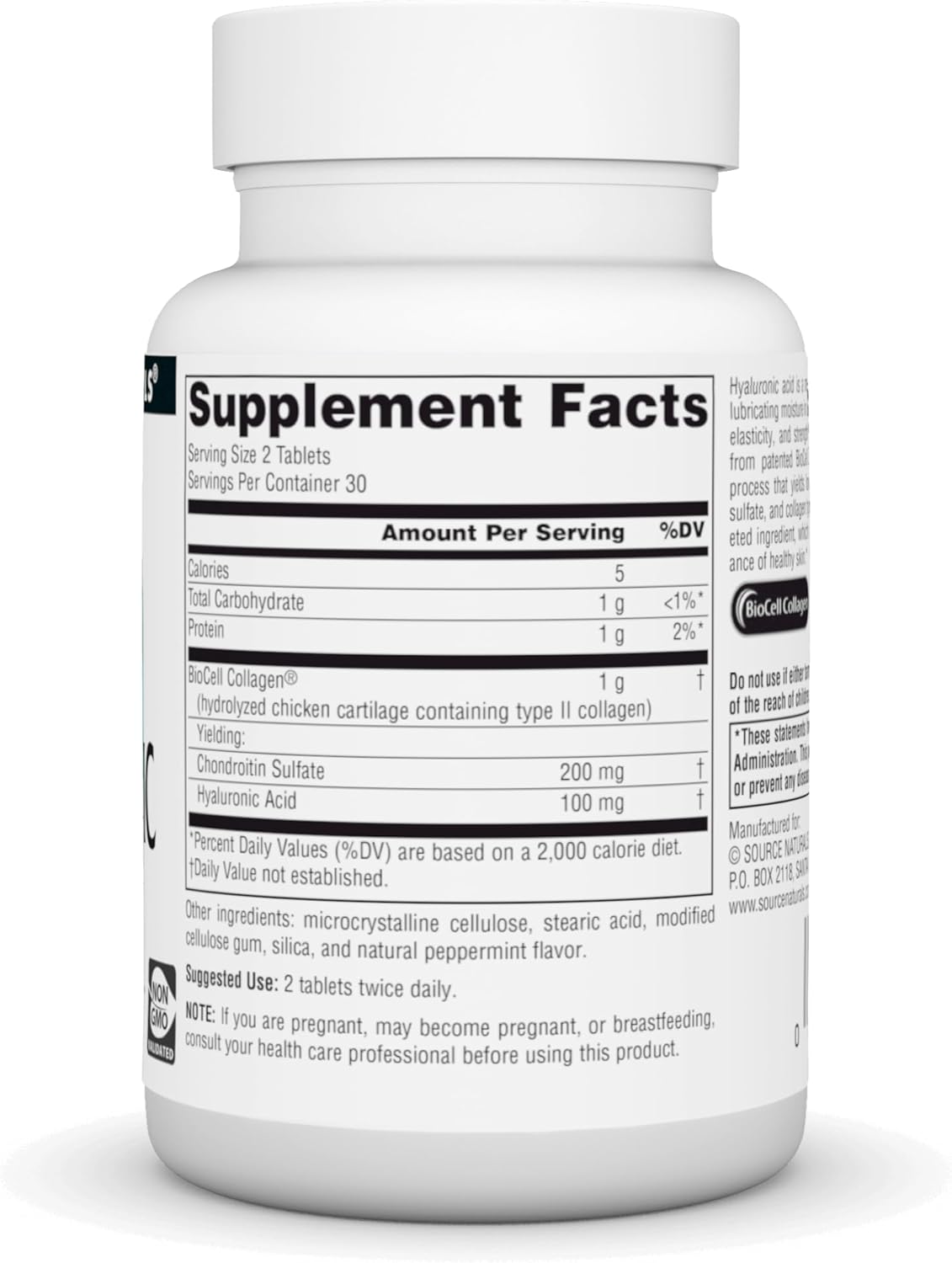 Source Naturals Hyaluronic Acid Supplement 50mg - 60 Tablets