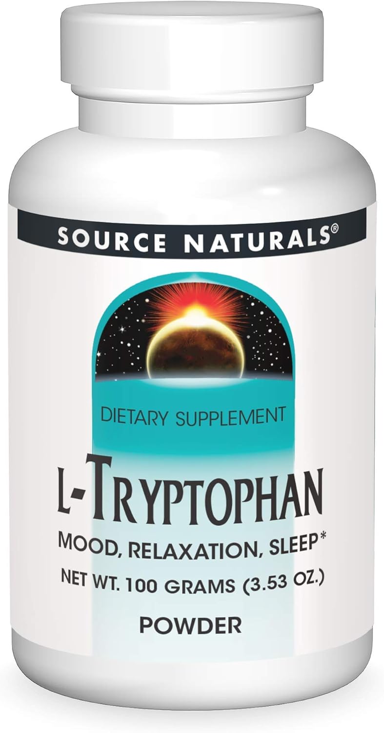 Source Naturals L-Tryptophan Powder - Supports Mood, Relaxation, Sleep - 100g