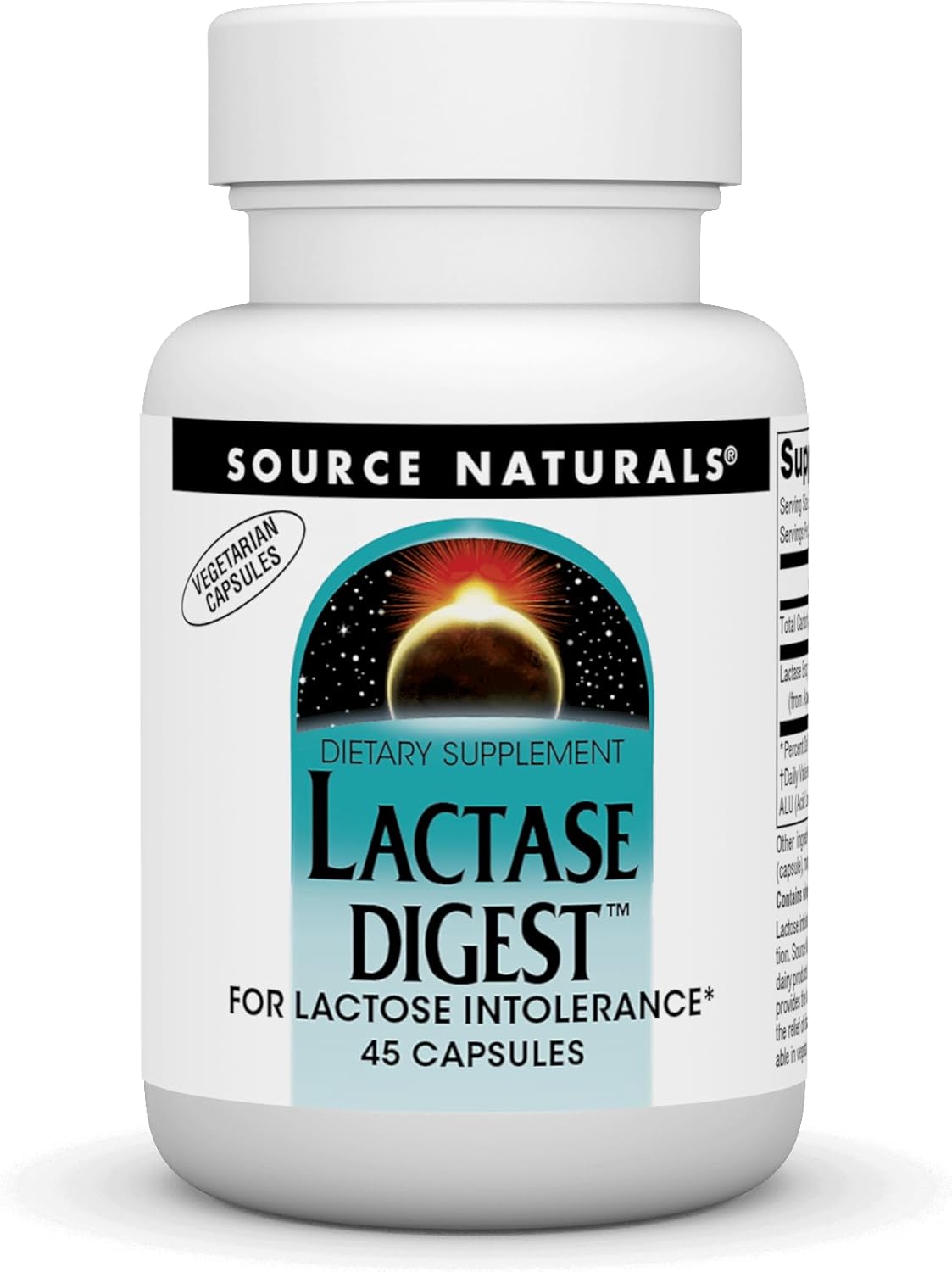 Source Naturals Lactase Digest - 45 Vegetable Capsules for Digestive Support