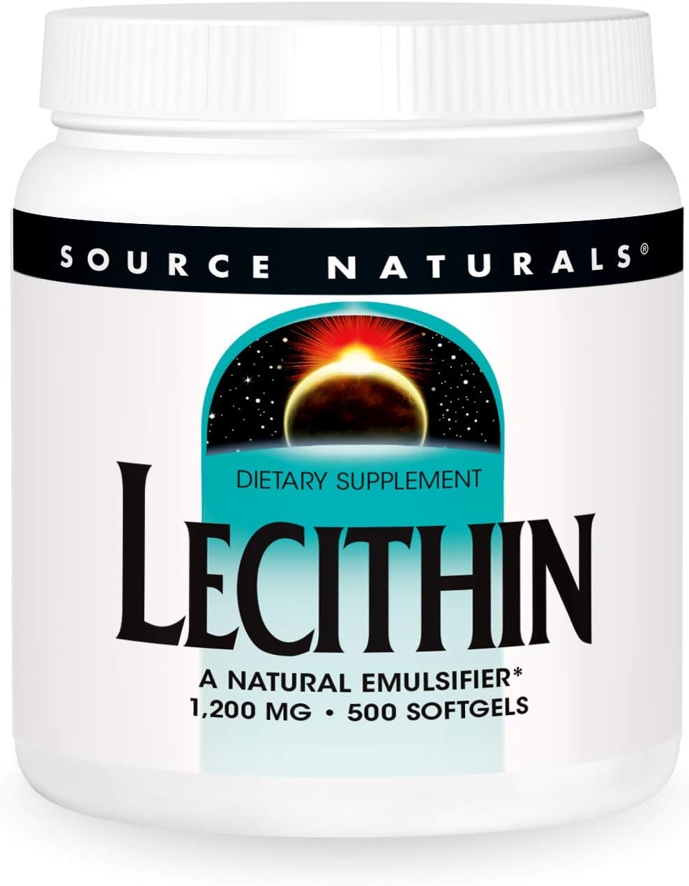 Source Naturals Lecithin 1200 mg Softgels - Natural Emulsifier Supplement with 500 Softgels
