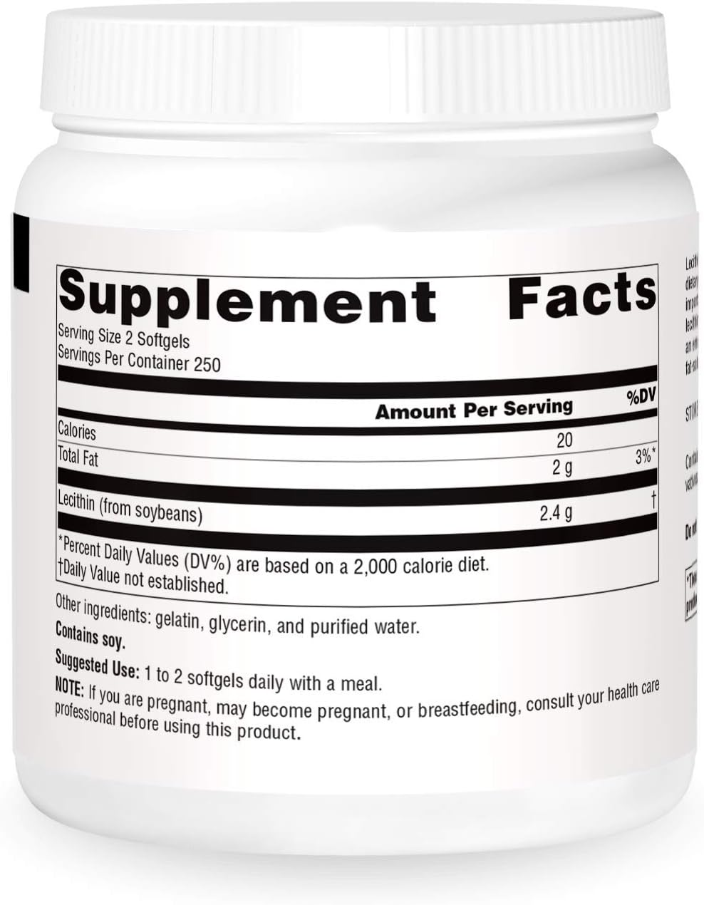 Source Naturals Lecithin 1200 mg Softgels - Natural Emulsifier Supplement with 500 Softgels