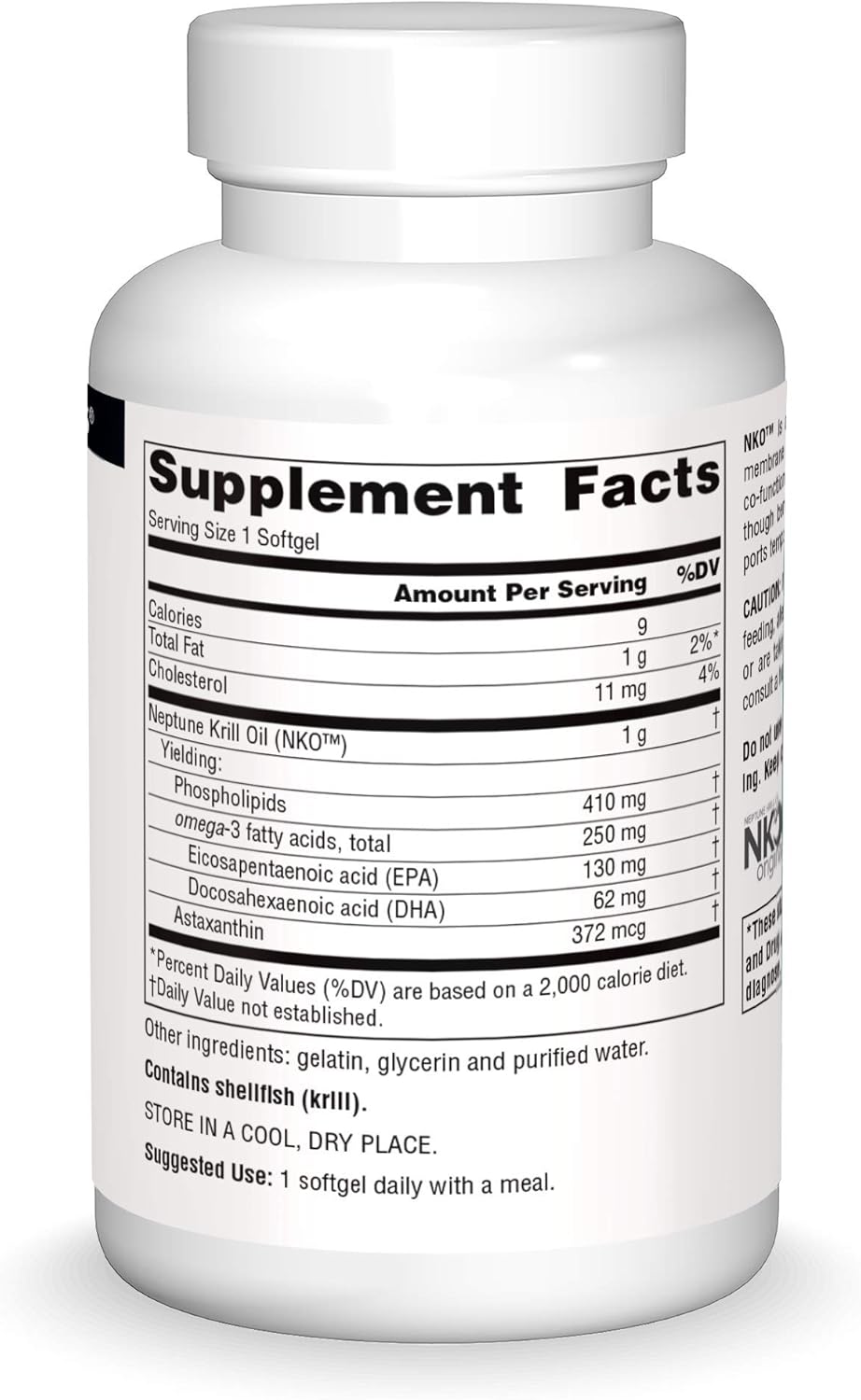 Source Naturals NKO Neptune Krill Oil 1000mg Softgels - Heart Health and Cell Membrane Support - 90 Count