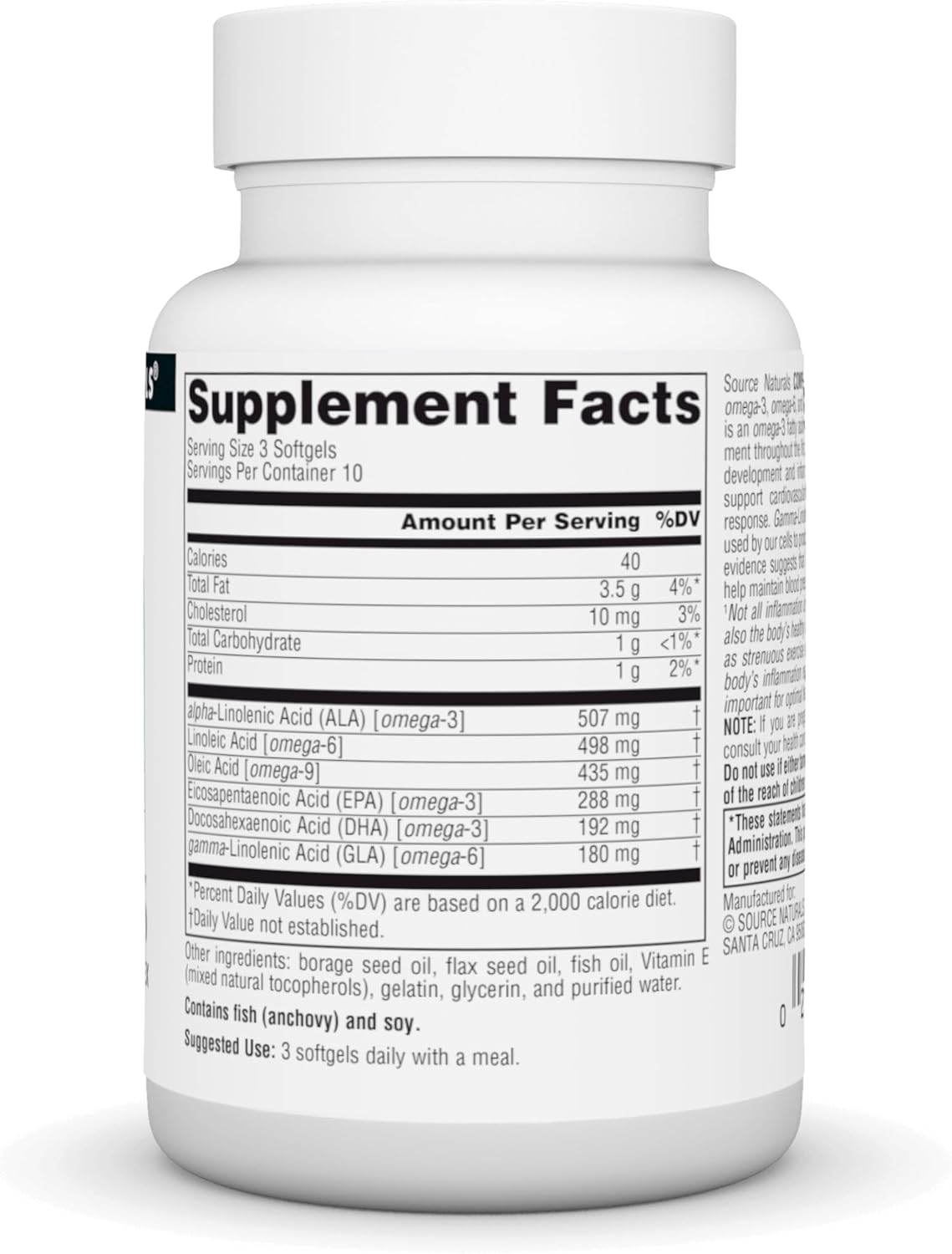 Source Naturals Omega 3 6 9 EFA Complex Softgels - Complete Essential Fatty Acids Supplement