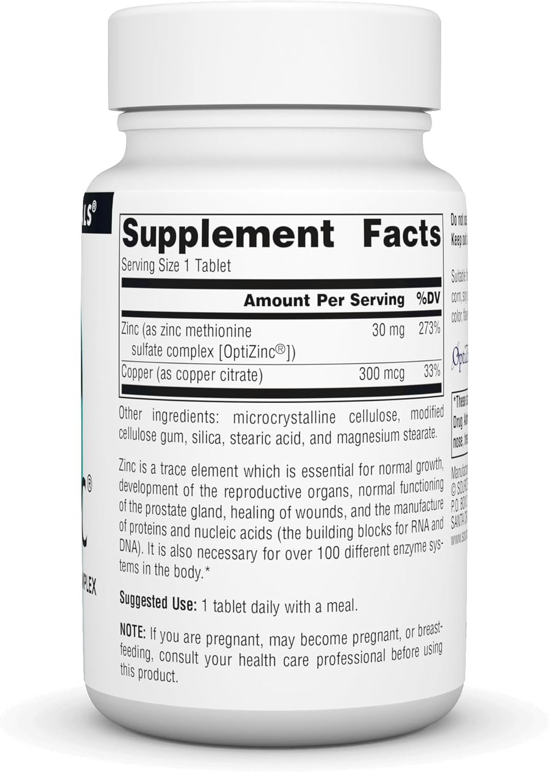 Source Naturals OptiZinc Zinc Methionine Sulfate Complex - 240 Tablets Dietary Supplement for Immune Support