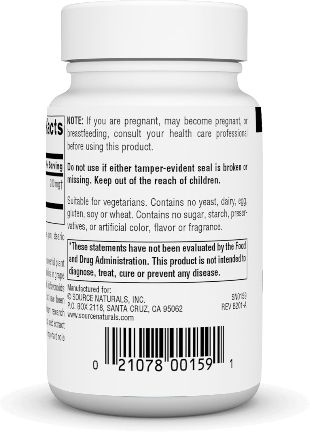 Source Naturals Proanthodyn Grape Seed Extract 200mg - 90 Tablets for Antioxidant Protection and Brain Health