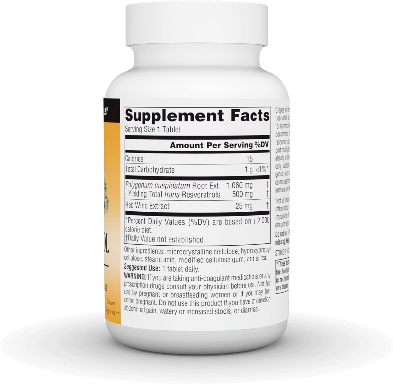 Source Naturals Resveratrol 550 - Heart Health & Anti-Aging Support - 500mg, 30 Tablets