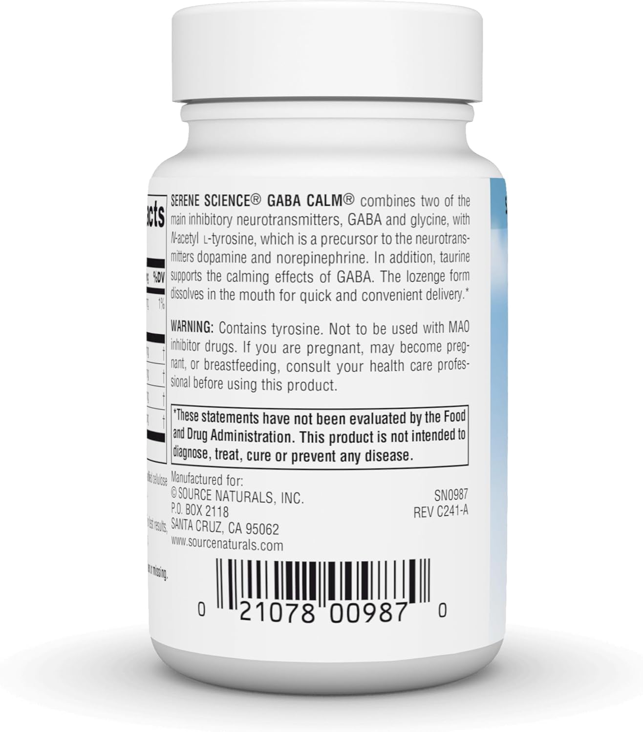 Source Naturals Serene Science GABA Calm Lozenges - Orange Flavor for Calming Mood - 60 Quick-Dissolving Tablets