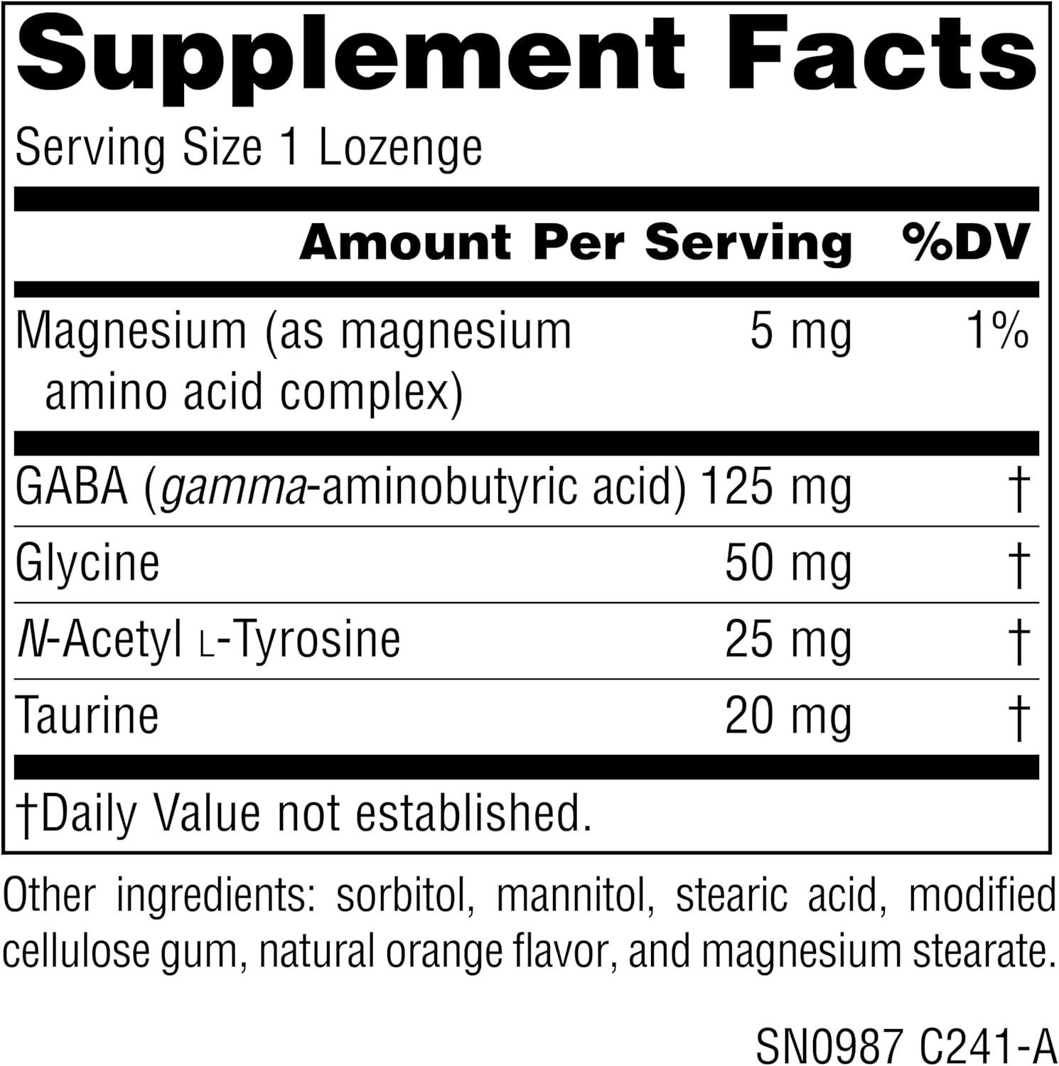 Source Naturals Serene Science GABA Calm Lozenges - Orange Flavor for Calming Mood - 60 Quick-Dissolving Tablets