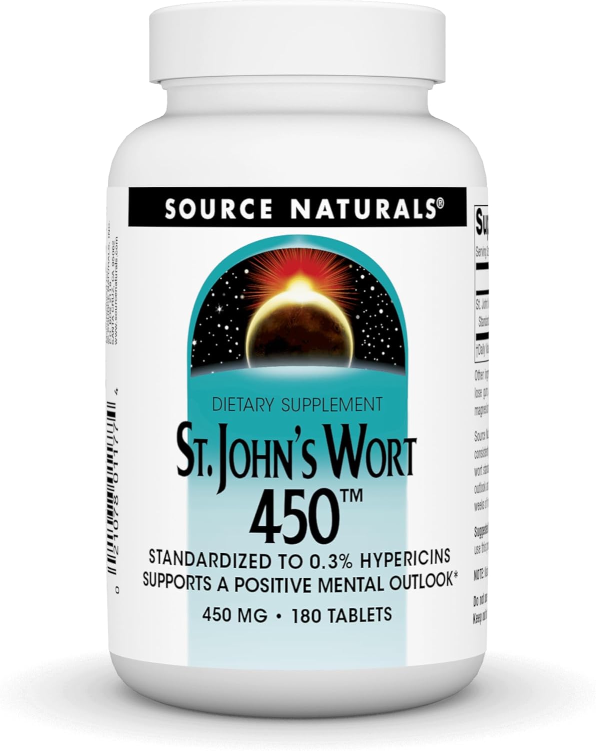 Source Naturals St. John's Wort 450 mg Tablets for Positive Mental Outlook - 180 Count