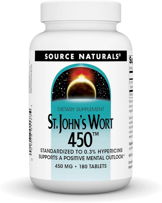 Source Naturals St. John's Wort 450 mg Tablets for Positive Mental Outlook - 180 Count