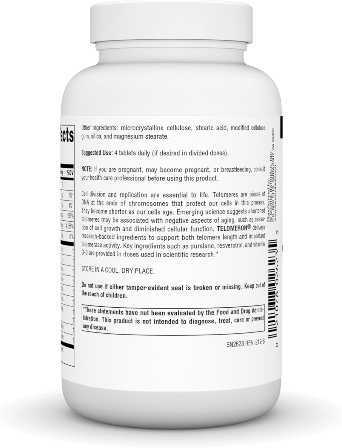 Source Naturals Telomeron Supplement - 120 Tablets for Healthy Aging and Cell Support